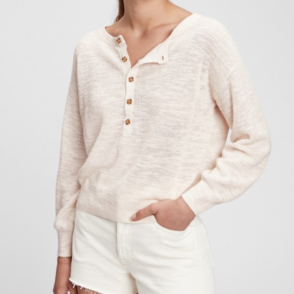 Gap | Henley lightweight sweater in cream